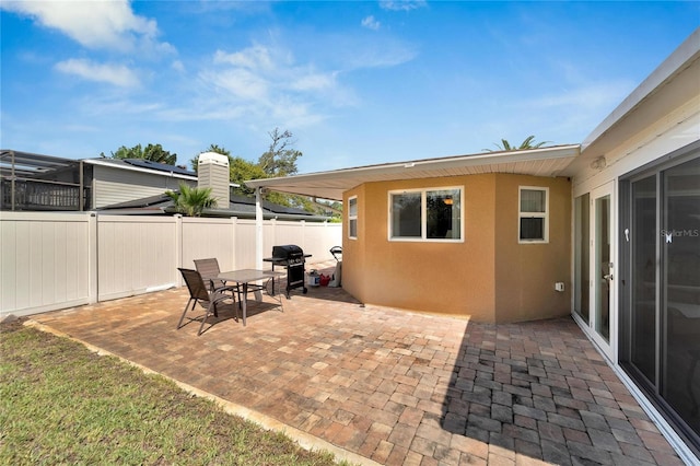 view of patio / terrace featuring a grill