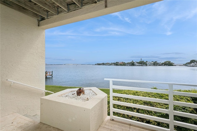 exterior space with an outdoor fire pit