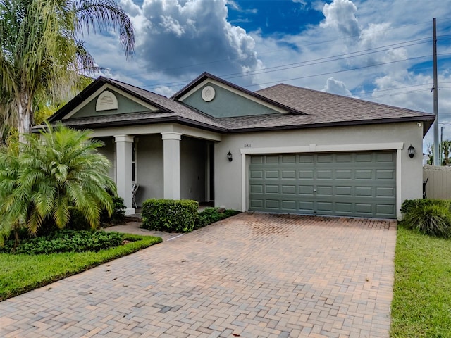 view of front of house featuring a garage