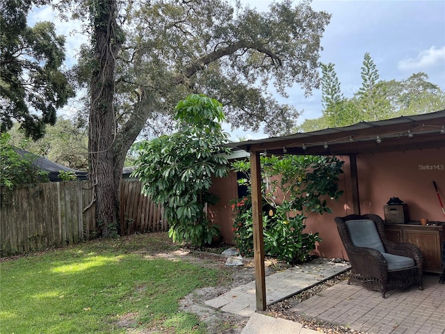 view of yard with a patio area