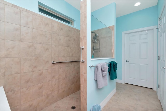 bathroom featuring tiled shower