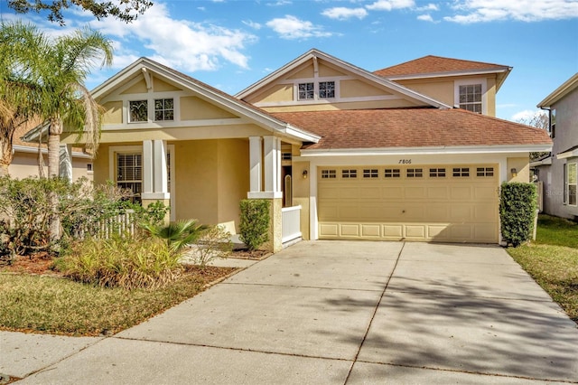 view of front facade featuring a garage