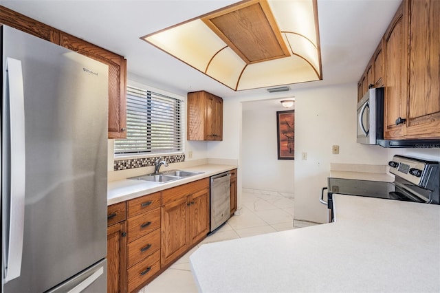 kitchen with stainless steel appliances and sink