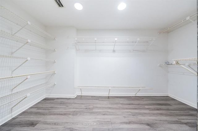 spacious closet with wood-type flooring