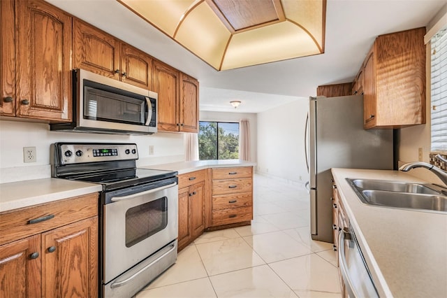 kitchen with stainless steel appliances and sink