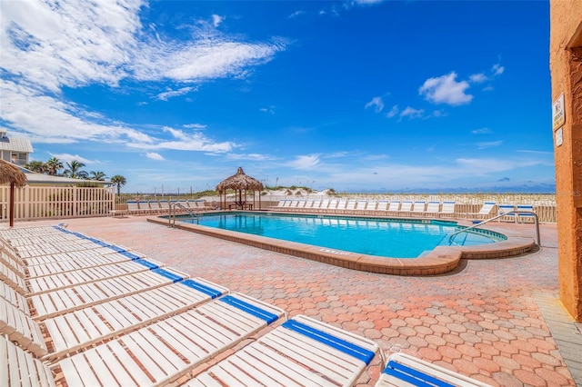 view of pool with a patio area