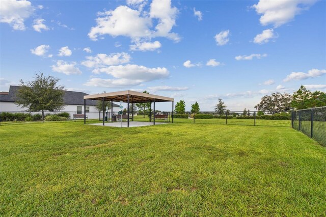 view of yard with a patio area and a gazebo