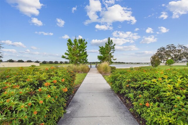 view of home's community featuring a water view