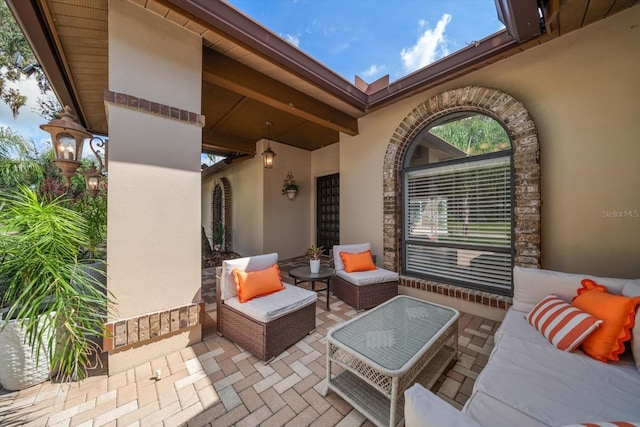 view of patio with an outdoor hangout area