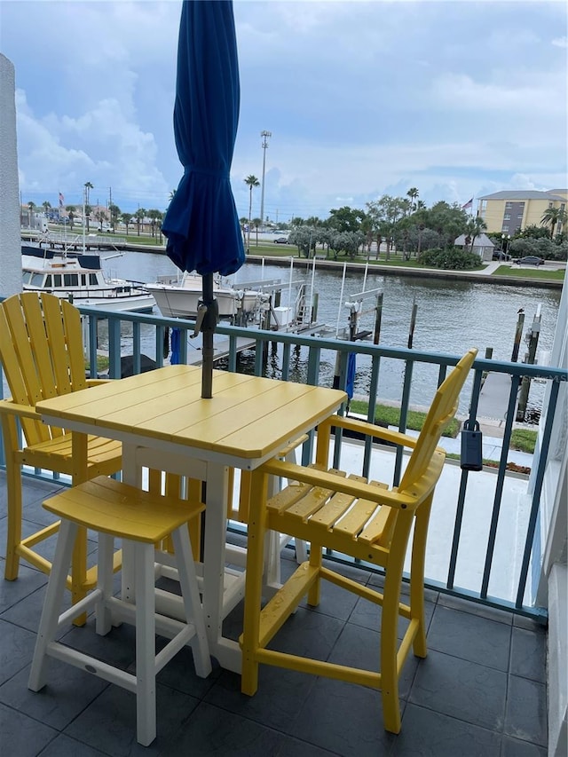 balcony with a water view