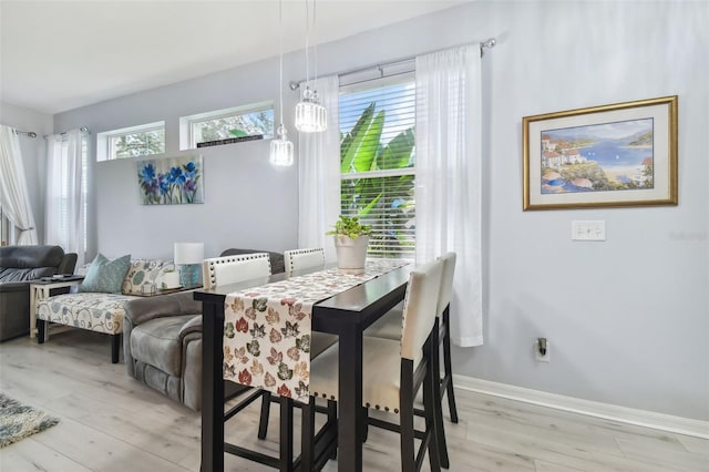 dining area featuring light hardwood / wood-style floors