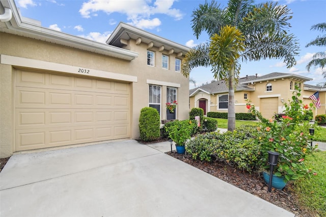 view of front of property featuring a garage