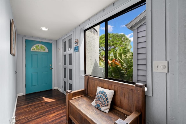 interior space featuring dark hardwood / wood-style flooring