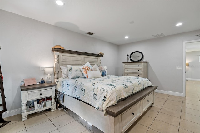 view of tiled bedroom