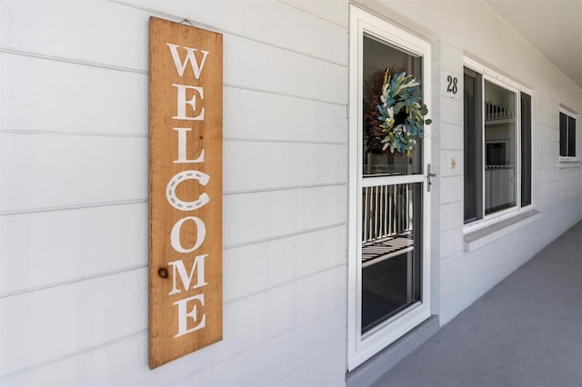 exterior details with concrete flooring