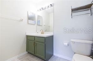 bathroom with vanity and toilet