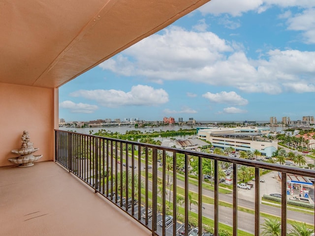 balcony with a water view