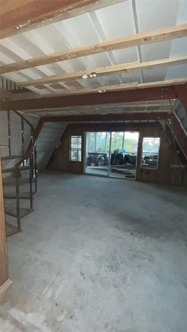 view of unfinished attic