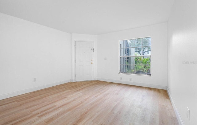 empty room featuring light wood-type flooring