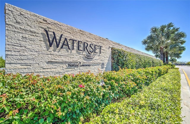 view of community sign