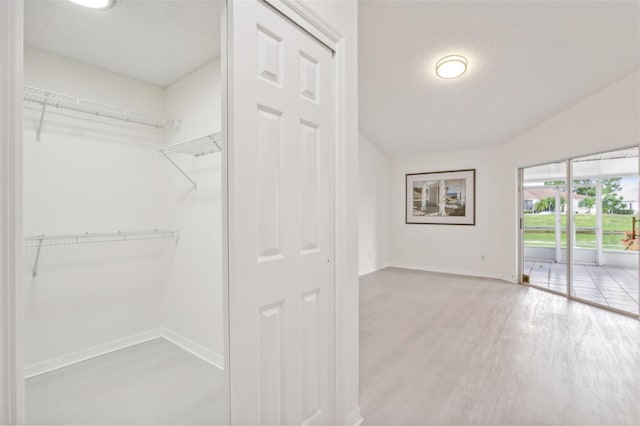 walk in closet featuring light hardwood / wood-style floors