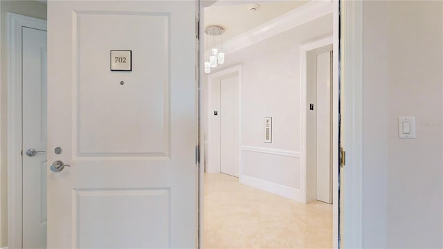 corridor with ornamental molding