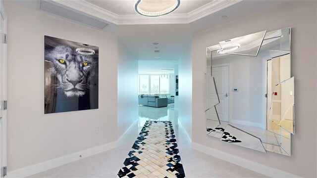 450 Knights Run Ave Unit 702, Tampa, FL 33602 - hallway with crown molding