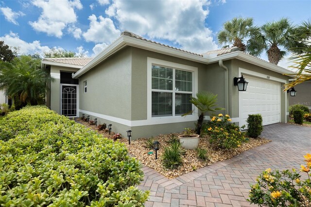 view of home's exterior with a garage