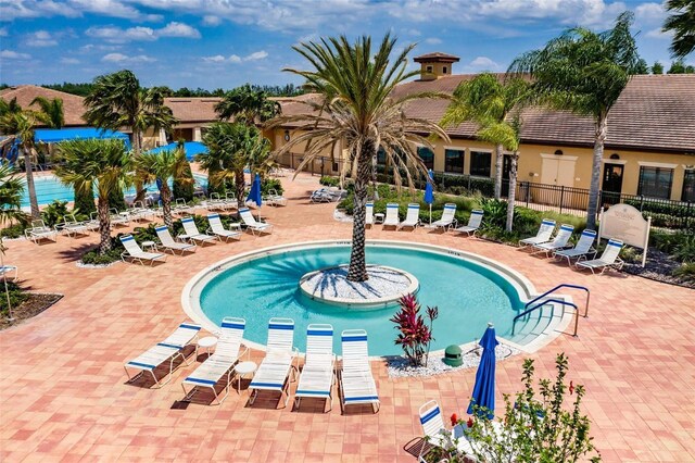 view of pool featuring a patio area