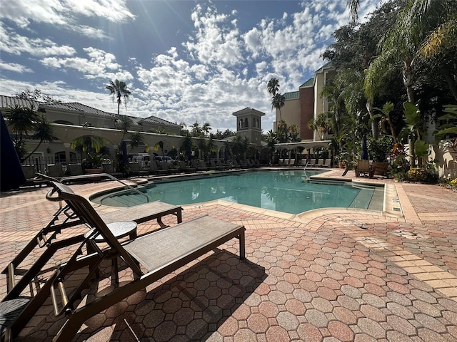 view of pool with a patio area