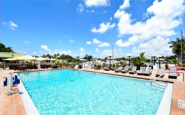 view of pool featuring a patio area