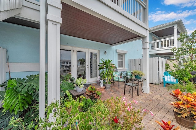 view of patio with a balcony