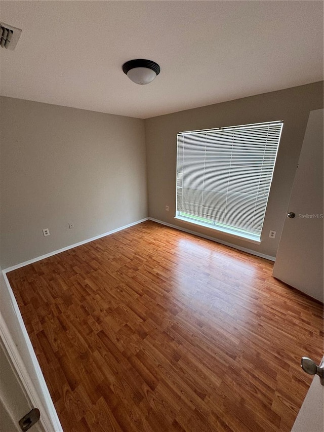 spare room featuring wood-type flooring