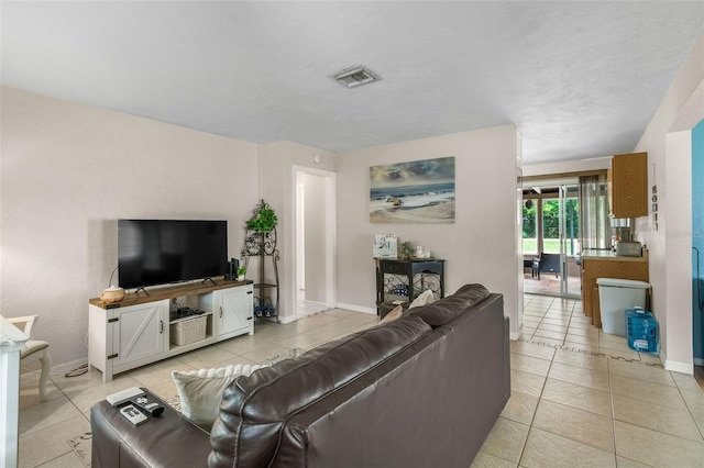 view of tiled living room