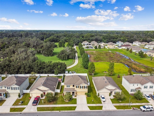 aerial view with a residential view and a forest view