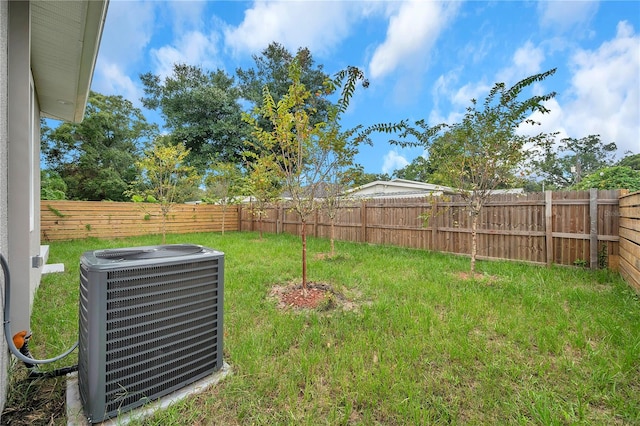 view of yard with central AC