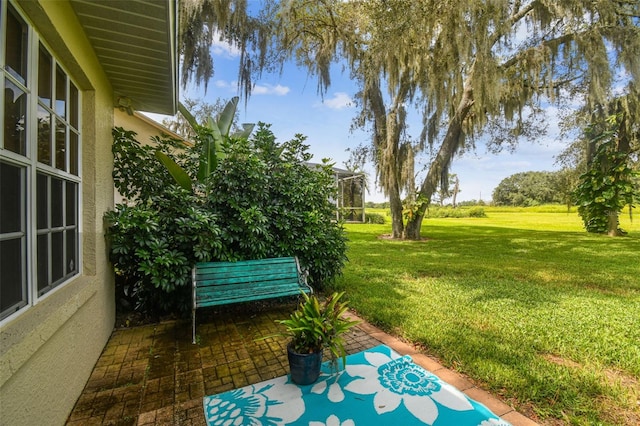 view of yard with a patio