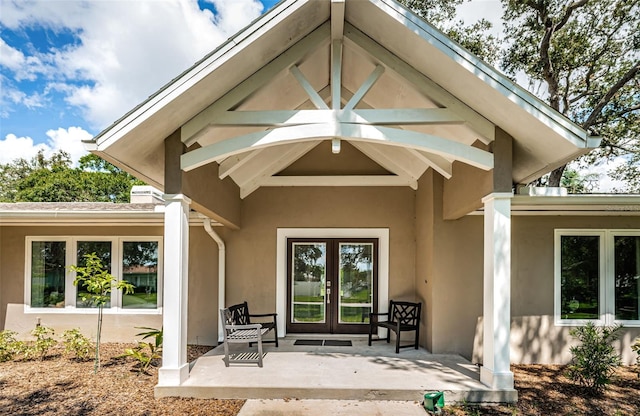 exterior space featuring a patio and french doors