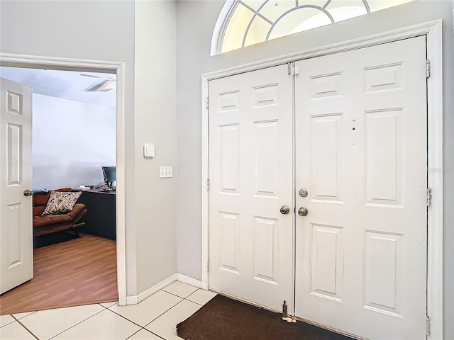 view of tiled entrance foyer