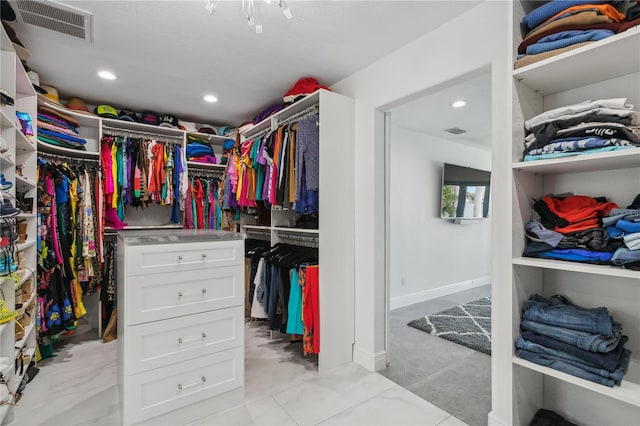 view of walk in closet