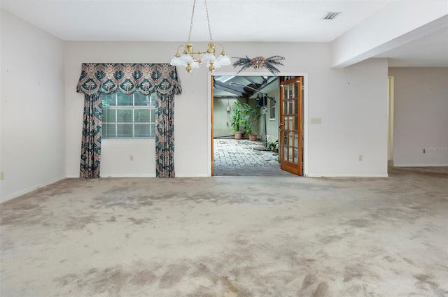 unfurnished dining area with carpet floors