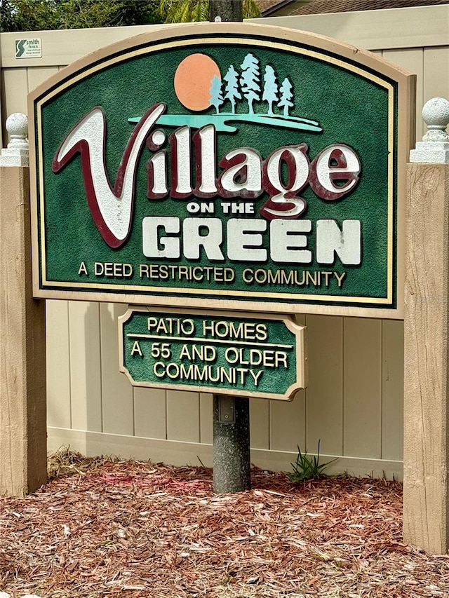 view of community sign