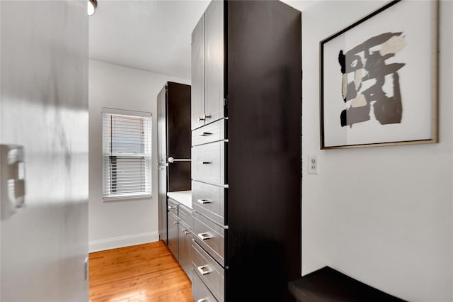 spacious closet featuring light hardwood / wood-style flooring