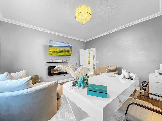 bedroom with a textured ceiling