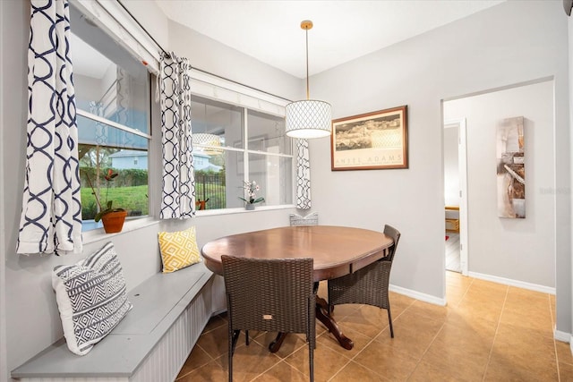 view of tiled dining space