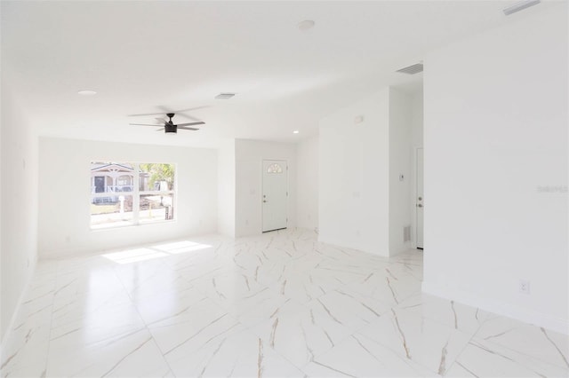 empty room featuring ceiling fan