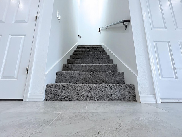 stairs with baseboards