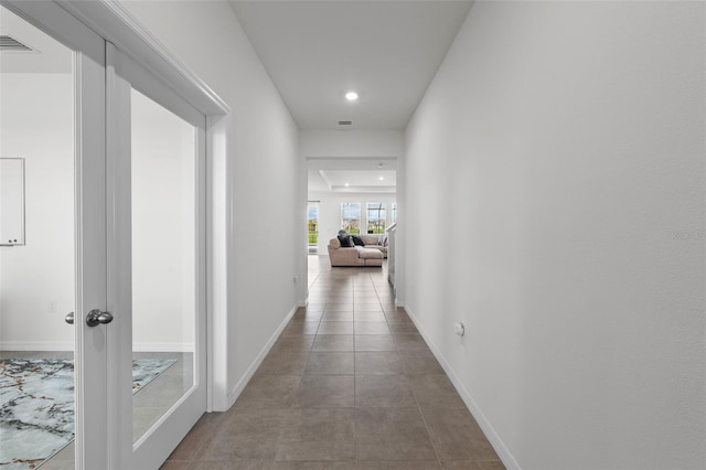 hall featuring french doors