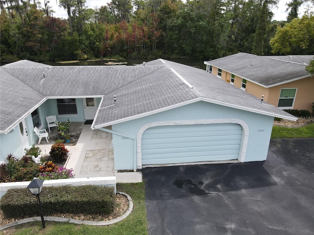 view of front of house with a garage