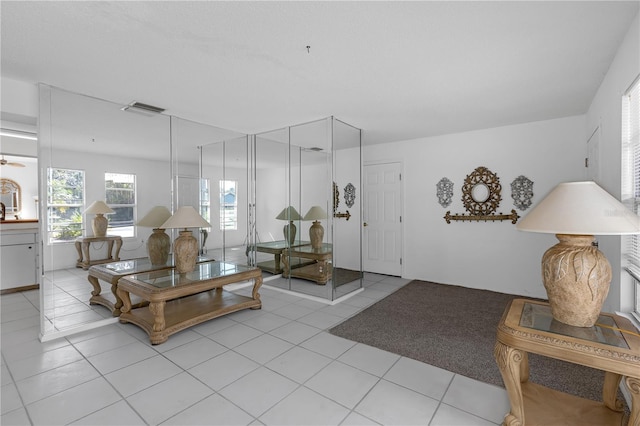 view of tiled living room